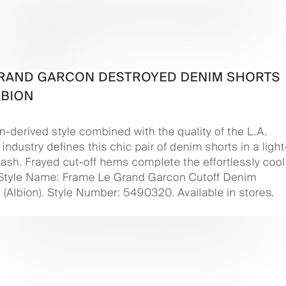 Frame La Grand Garçon Distressed  Jean Shorts - Picture 2 of 4